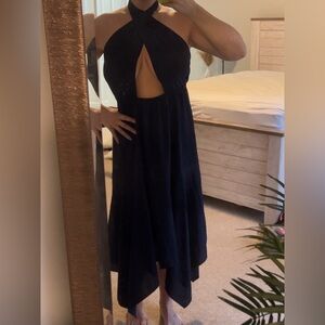 VICI halter dress! NWOT! Size L. True to size. True navy blue color. Unlined.
